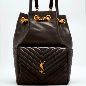 SAINT LAURENT Joe Quilted Lambskin YSL Backpack Bag
